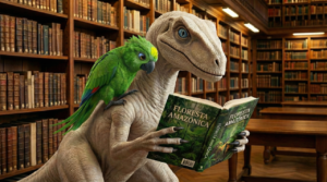 Didico e Loureto lendo um livro sobre a Floresta Amazônica