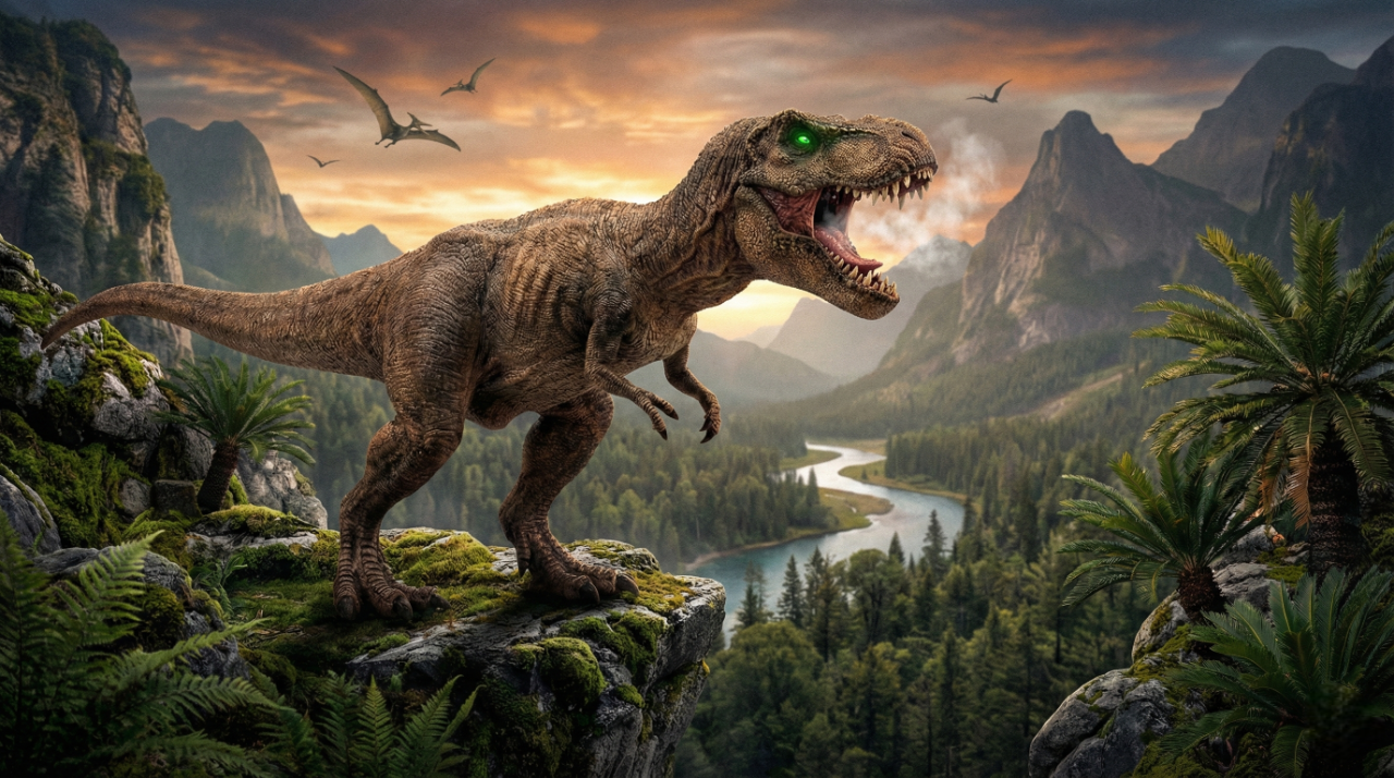 Os dinossauros terópodes habitaram a Terra na Era Mesozóica