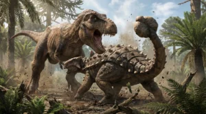 A luta com um anquilossuro.