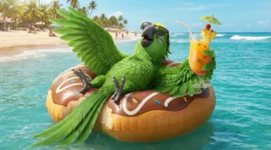 Louro Loureto na praia para lembrar que o mar tem uma grande função no fato de não haver deserto no Brasil.