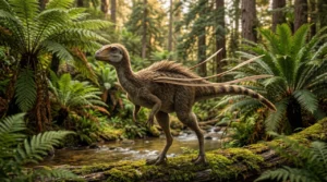 Ilustração do dinossauro no Cretáceo inferior