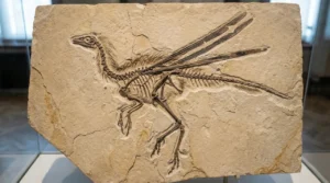 Ilustração de um fóssil do dinossauro