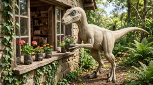 Dino Didico coloca flores na janela