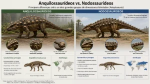 Ilustração sobre dinossauros blindados.