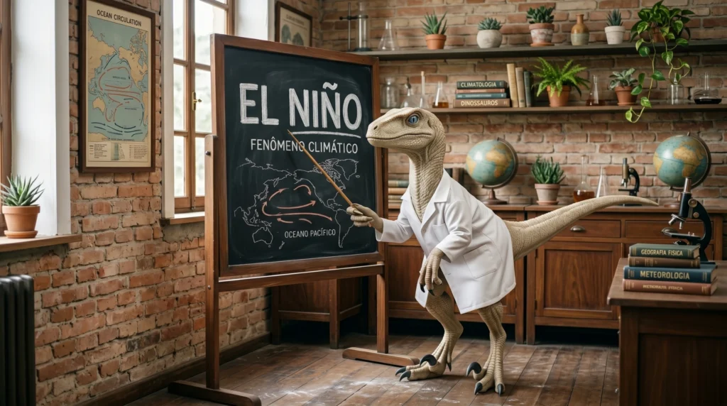 Dino Didico explicando sobre o El Niño.